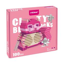 CITY BLOCKS drevené stavebné kocky ružové 100 ks