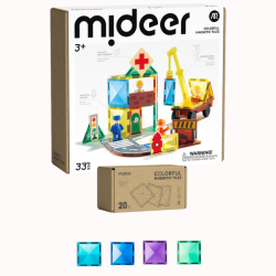 SADA Stavebnica Hrdinovia mesta 33 ks + Magnetické dieliky chladné farby CELKOM 53 ks